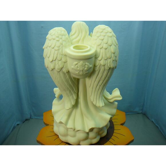 Vtg Partylite Angel of Peace Bisque Porcelain Taper Candle Holder - Picture 3 of 6